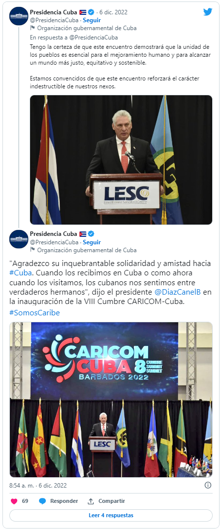Díaz-Canel speech in CARICOM-Cuba Summit