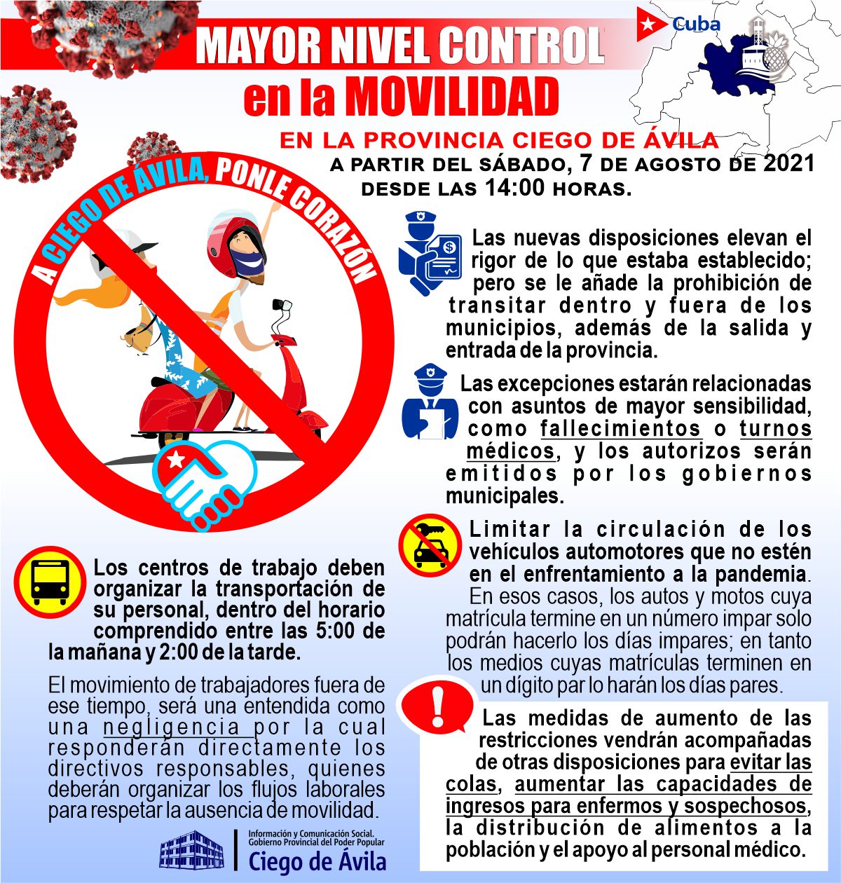 Anuncian mayor control en la movilidad en Ciego de Ávila a partir del próximo sábado
