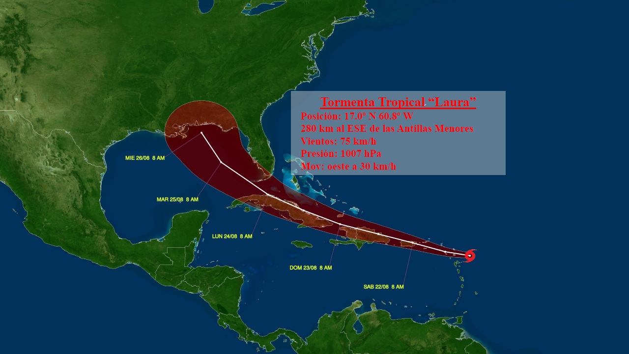 Avanza hacia Cuba tormenta tropical Laura