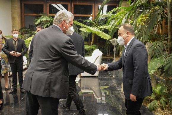 Presidente cubano recibe a delegación de europarlamentarios