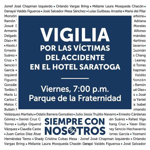 UJC convoca vigilia por las víctimas del accidente en el Hotel Saratoga