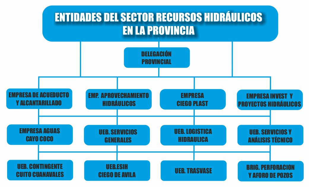 Composición del sector Recursos Hidráulicos en Ciego de Ávila