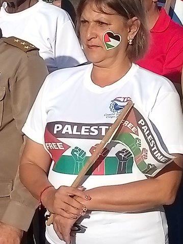 Palestina en el rostro y el corazón de una cubana