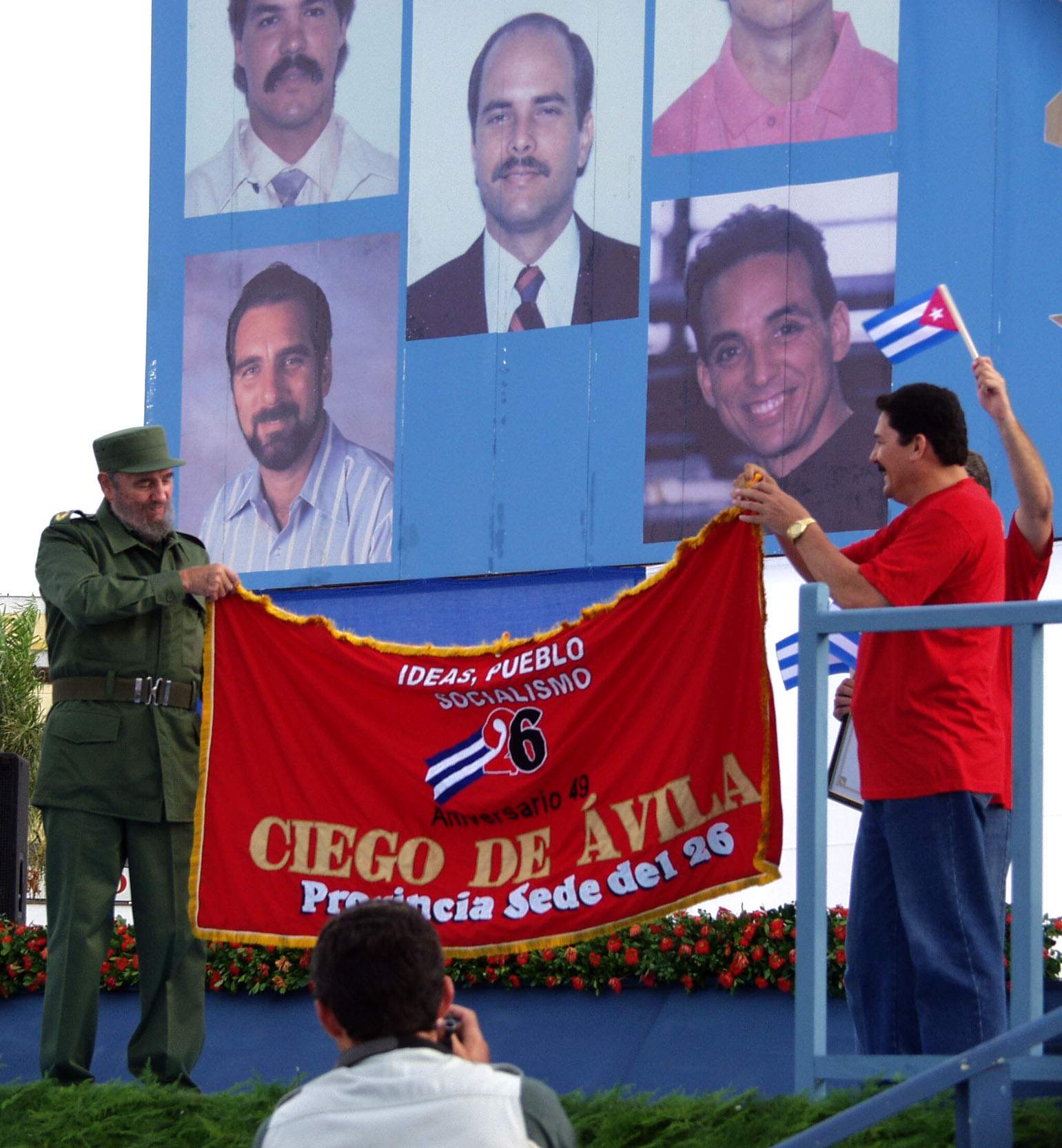 Fidel en el Acto Central por el 26 de julio en 2002